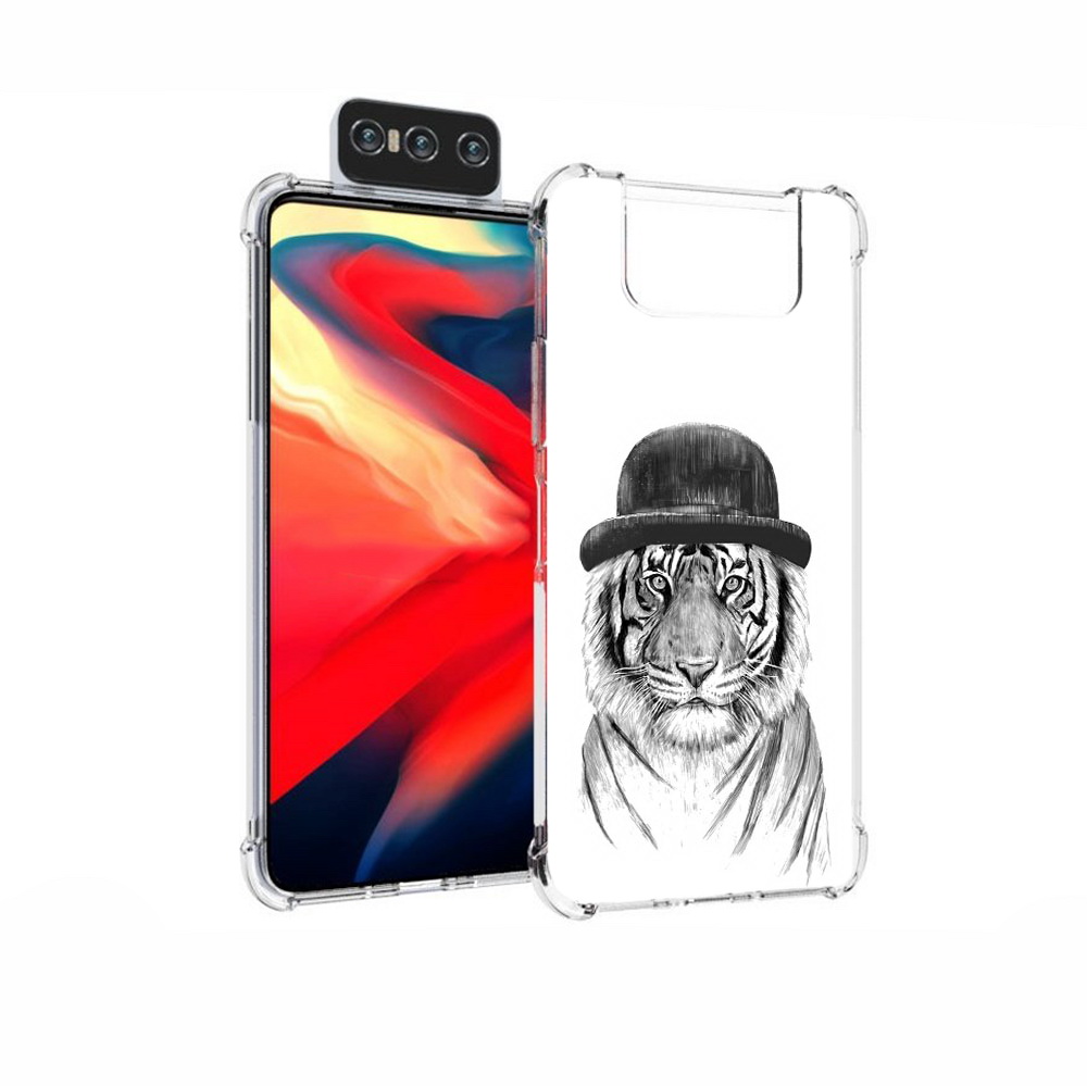 

Чехол MyPads Tocco для Asus Zenfone 7 (ZS670KS) тигр британец, Прозрачный, Tocco