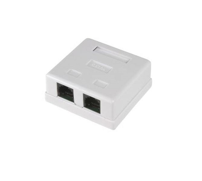 Настенная розетка Ripo RJ45/8P8C 2 порта Cat.5e White T568A/B / 003-500048