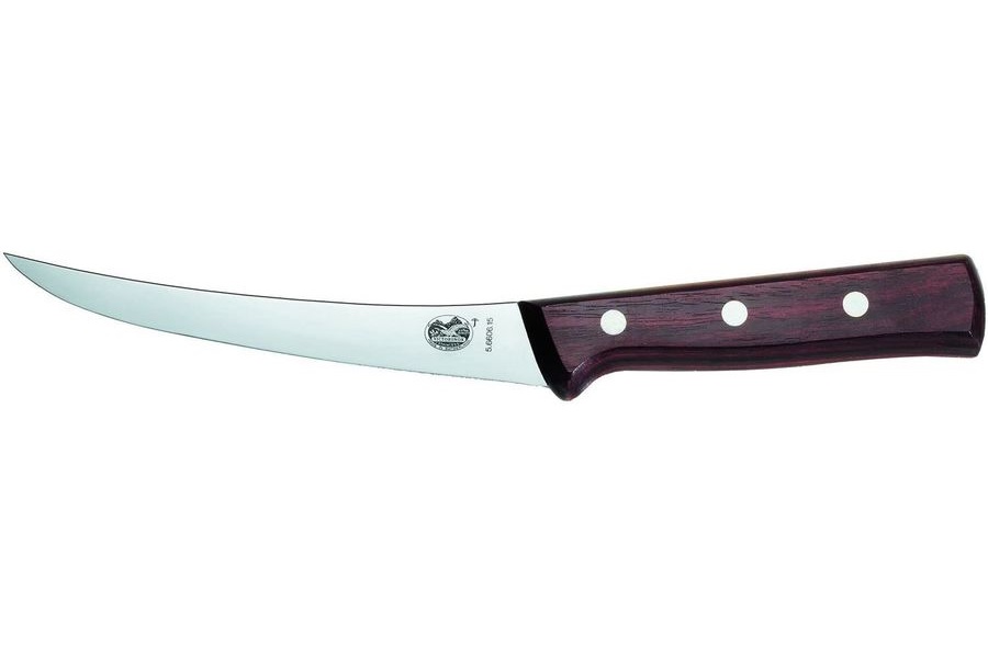 фото Нож кухонный victorinox 5.6616.15 стальной разделочный лезв.150мм прямая заточка коричневы