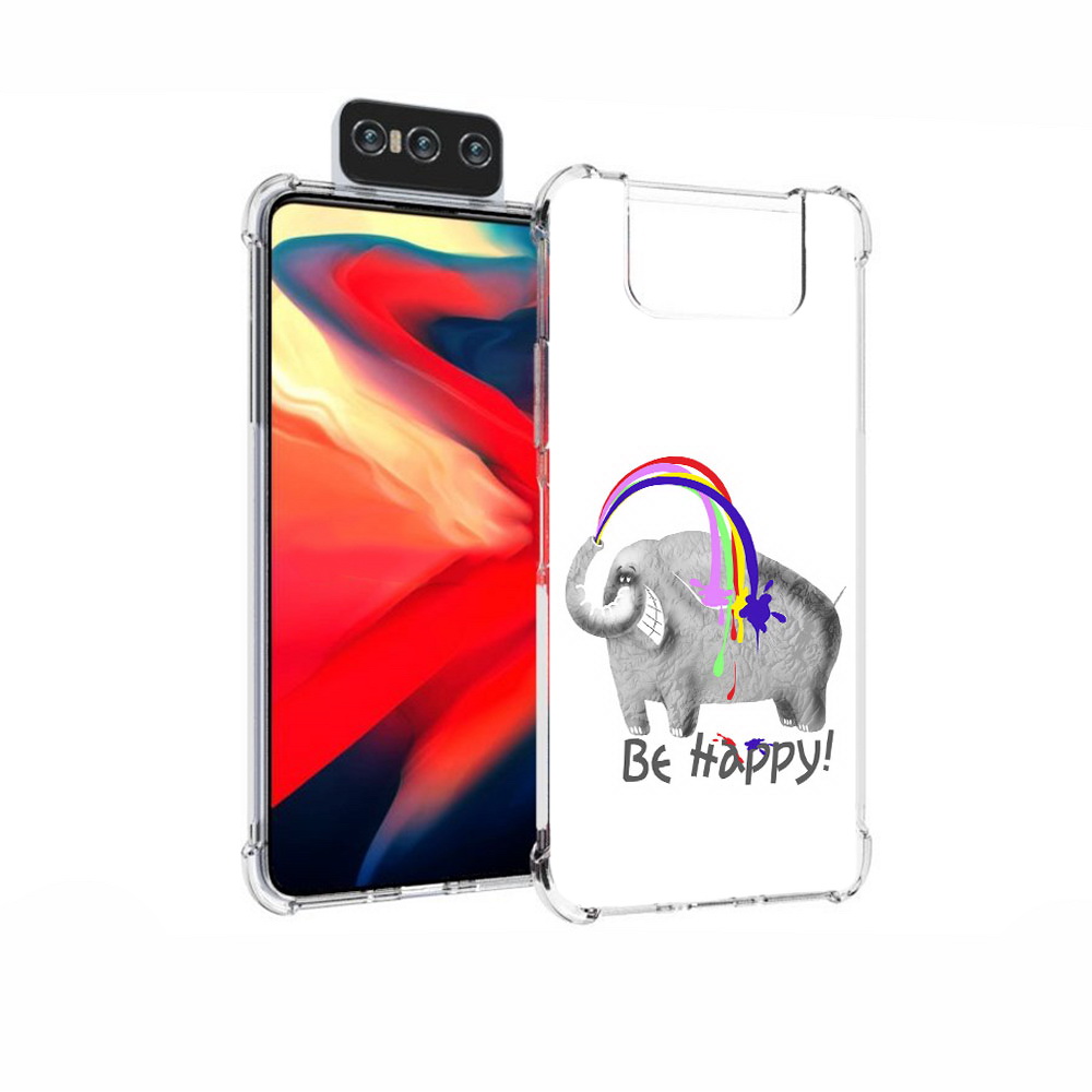 

Чехол MyPads Tocco для Asus Zenfone 7 (ZS670KS) счастливый слон, Прозрачный, Tocco