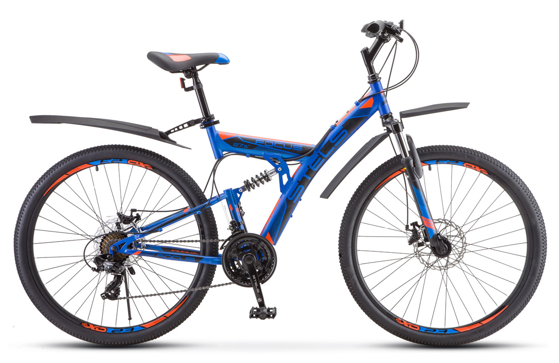

STELS Focus MD 27,5", (2020) синий/неоновый/красный