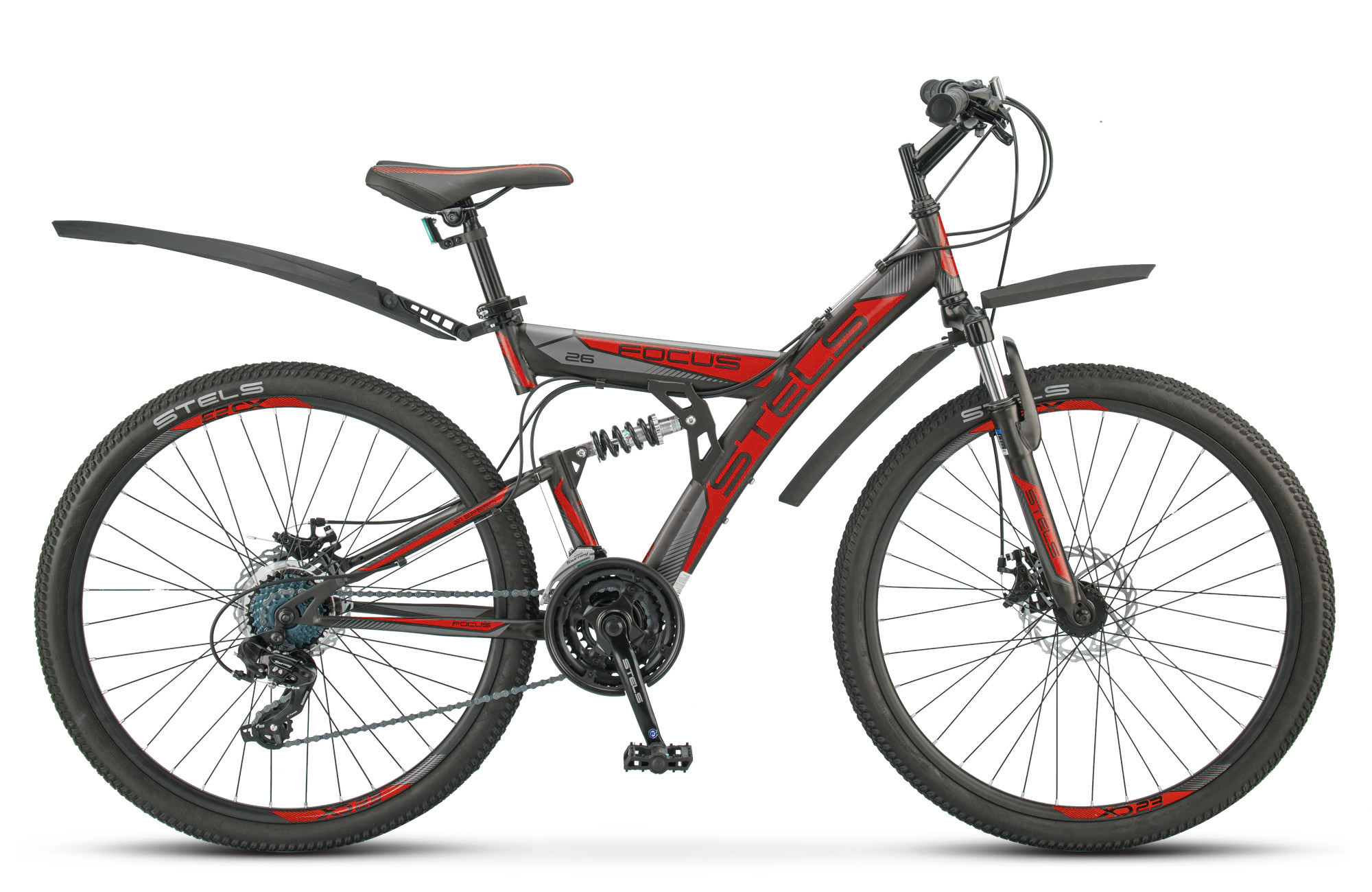 

STELS Focus MD 26", (2019) черный/красный