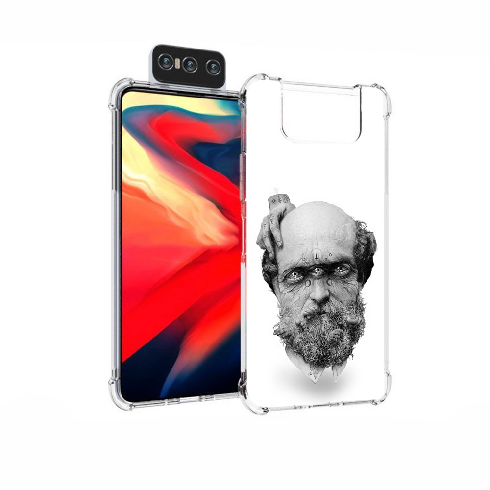 

Чехол MyPads Tocco для Asus Zenfone 7 (ZS670KS) страшный бородатый мужчина абстракция, Прозрачный, Tocco