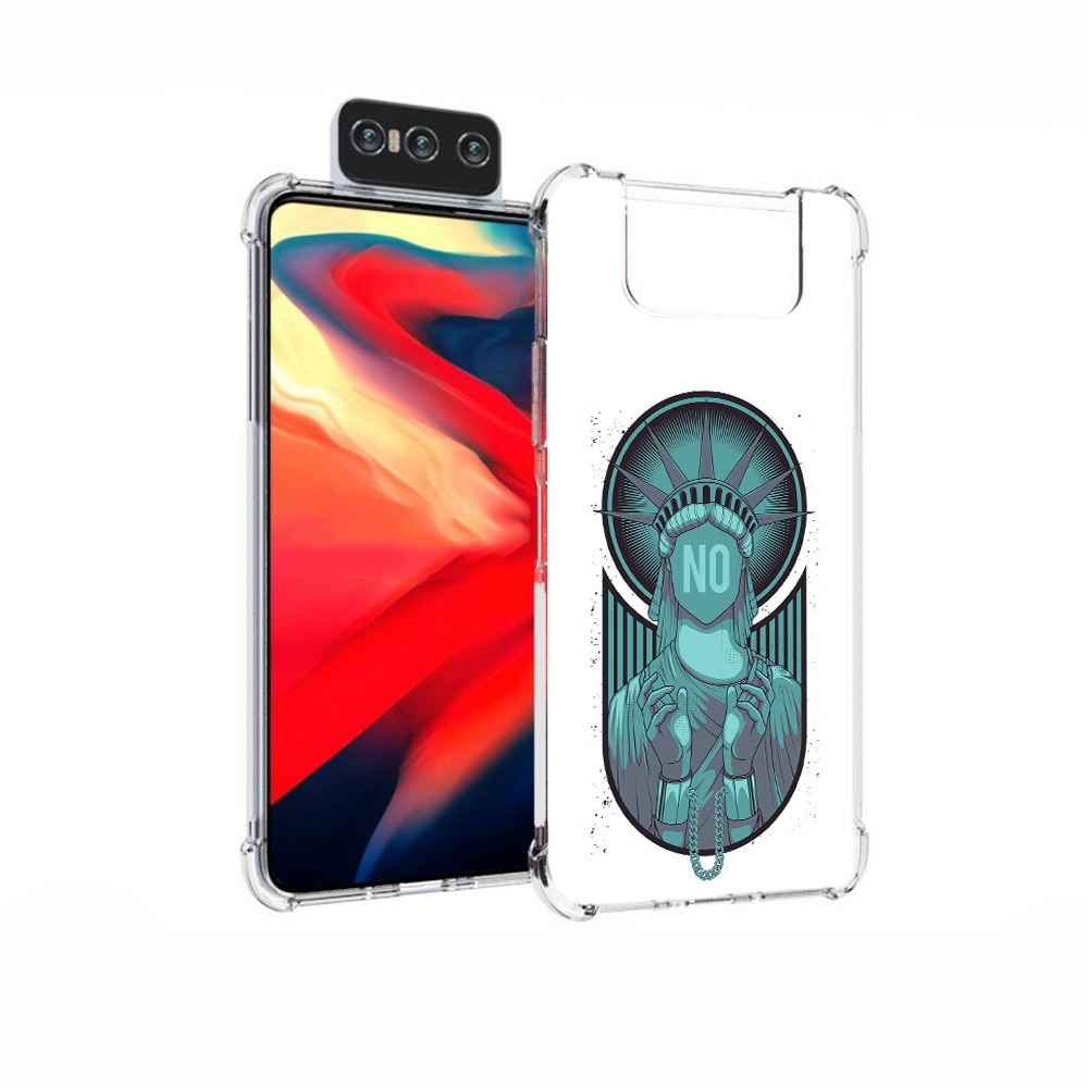 Чехол MyPads Tocco для Asus Zenfone 7 (ZS670KS) статуя свободы зеленый