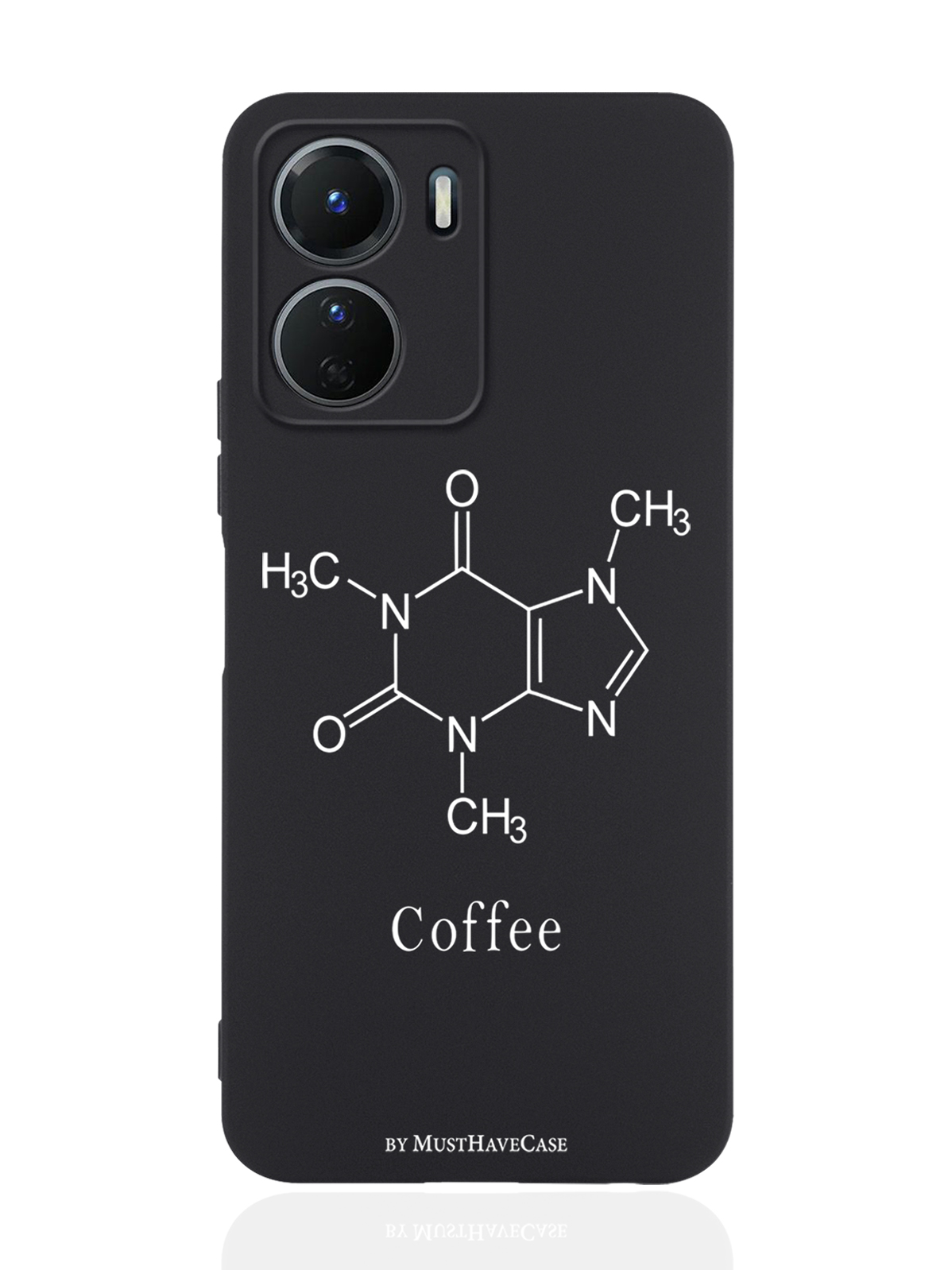 

Чехол MustHaveCase для Vivo Y16 Молекула кофе черный, Черный;белый