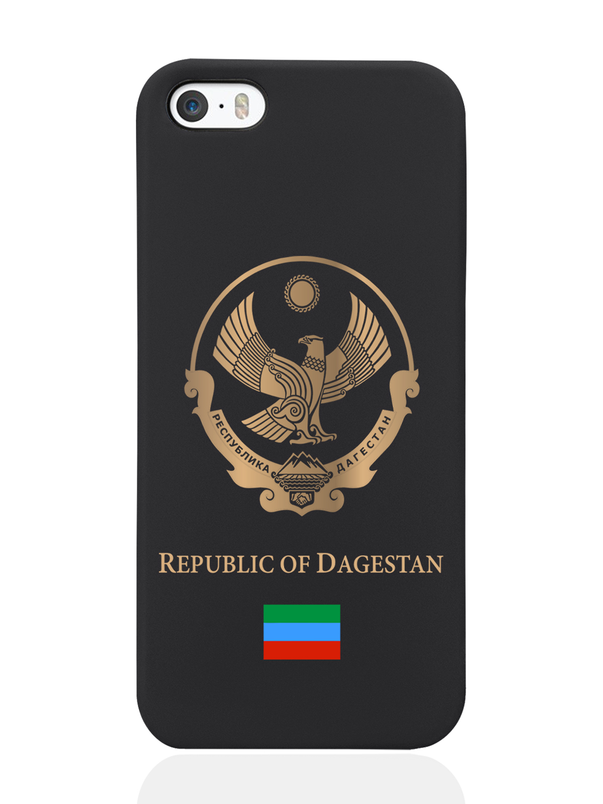 

Чехол SignumCase для iPhone 5/5s Золотой Герб Дагестана черный, Черный;золотистый