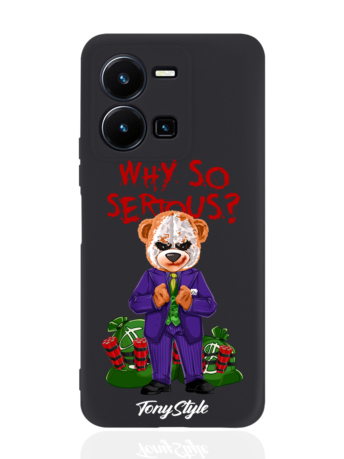 

Чехол Tony Style для Vivo Y35 Tony Style Why so serious черный, Разноцветный