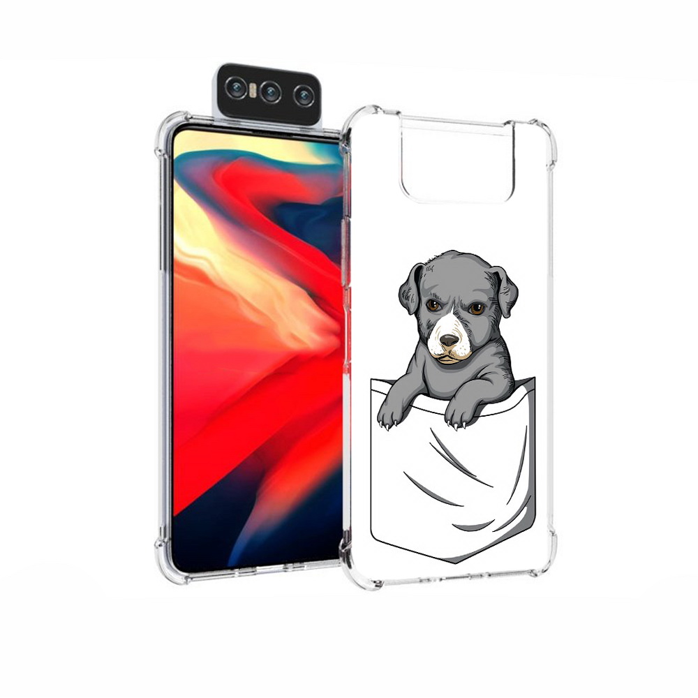 Чехол MyPads Tocco для Asus Zenfone 7 (ZS670KS) собачка в кармане