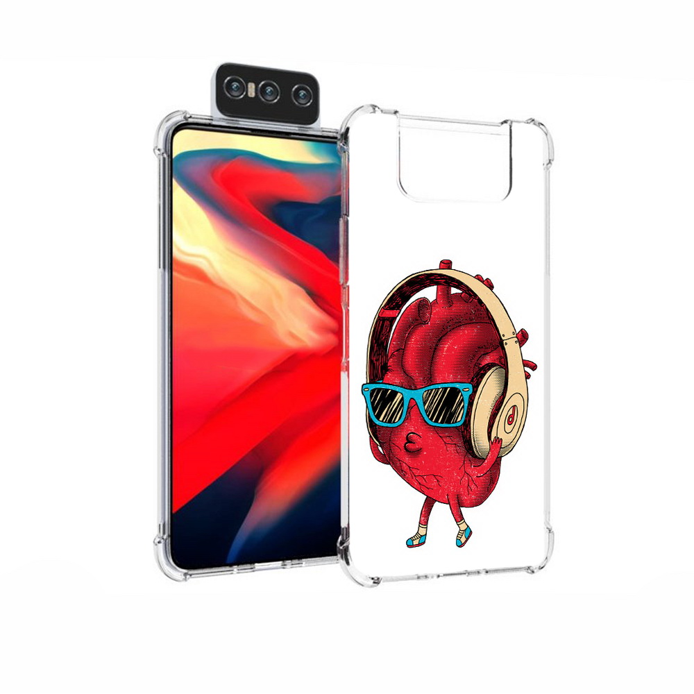 

Чехол MyPads Tocco для Asus Zenfone 7 (ZS670KS) слушай сердце, Прозрачный, Tocco