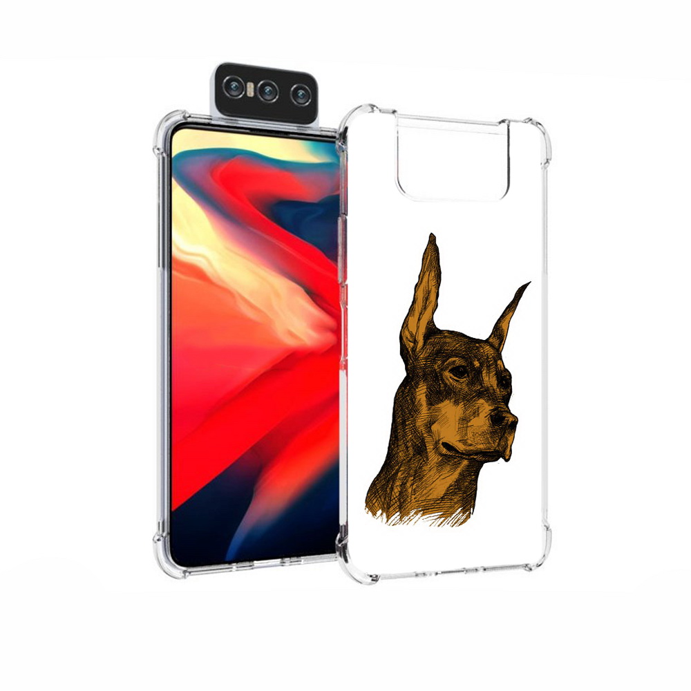 Чехол MyPads Tocco для Asus Zenfone 7 (ZS670KS) скетч доберман