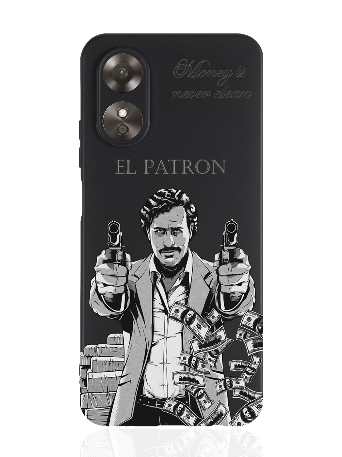 

Чехол MustHaveCase для Oppo A17 El Patron Pablo Escobar/ Пабло Эскобар черный, Серый;черный