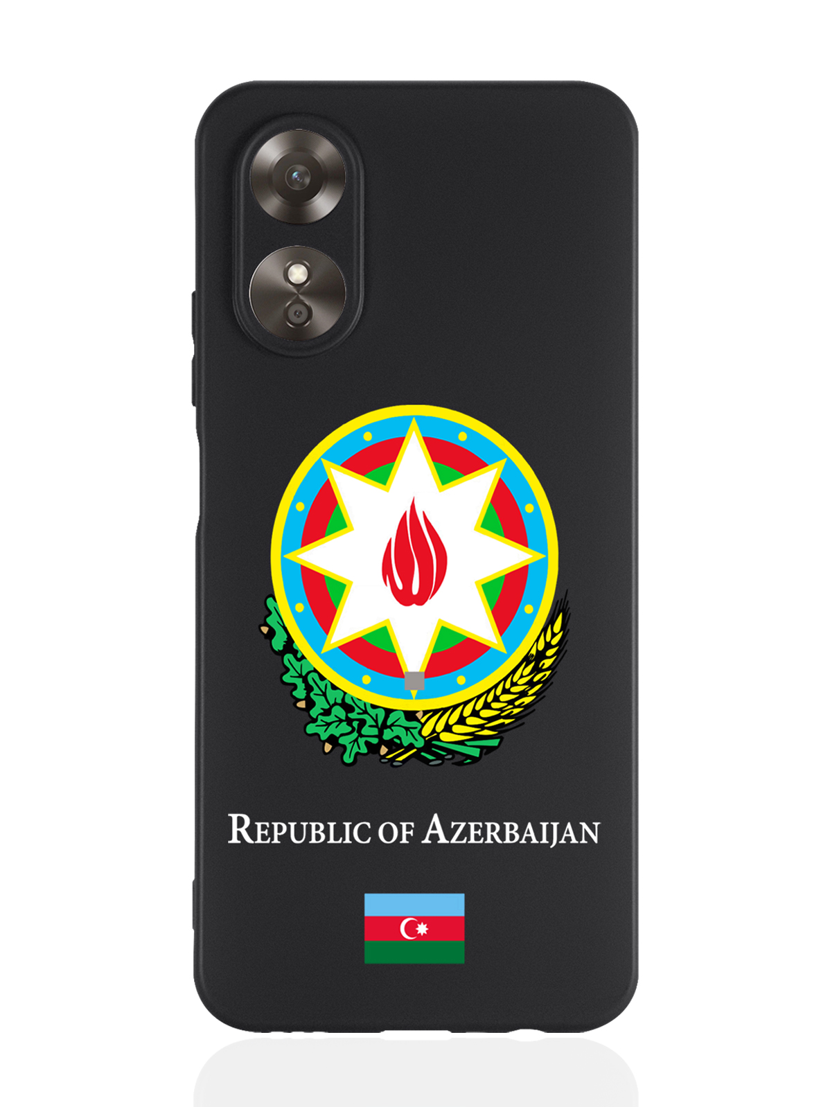 

Чехол SignumCase для Oppo A17 Герб Азербайджана черный, Разноцветный