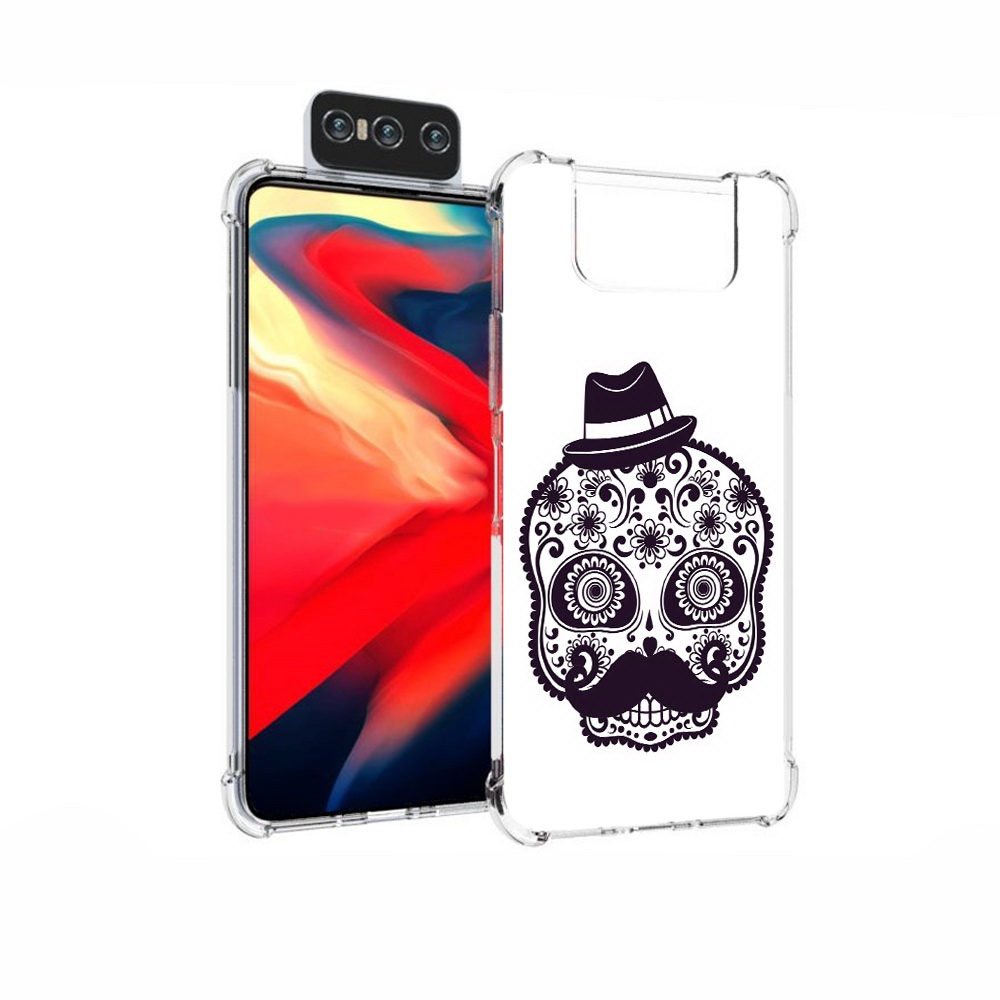 

Чехол MyPads Tocco для Asus Zenfone 7 (ZS670KS) разрисованный скелет, Прозрачный, Tocco