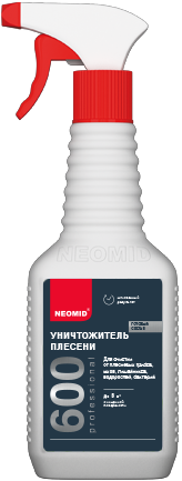 

Уничтожитель Плесени Neomid 600 0.5л Готовый, Уничтожает Грибы, Мхи, Лишайники, Водоросли,, Прозрачный