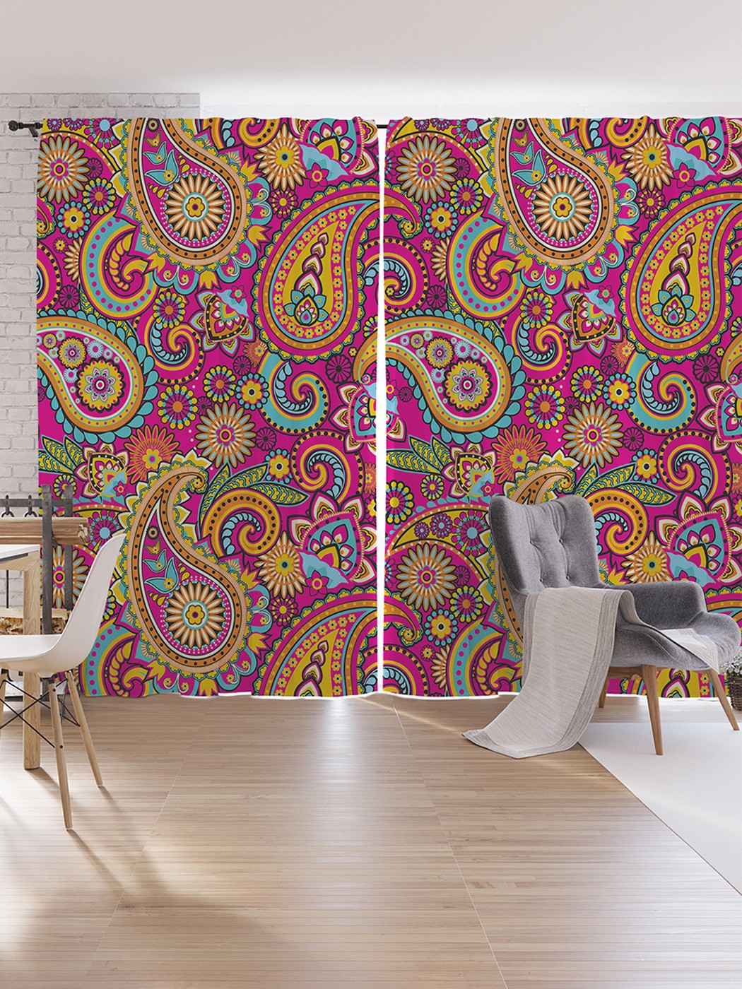 

Шторы под лён JoyArty "Цветочные узоры", серия Oxford DeLux, 340х265 см, Цветочные узоры