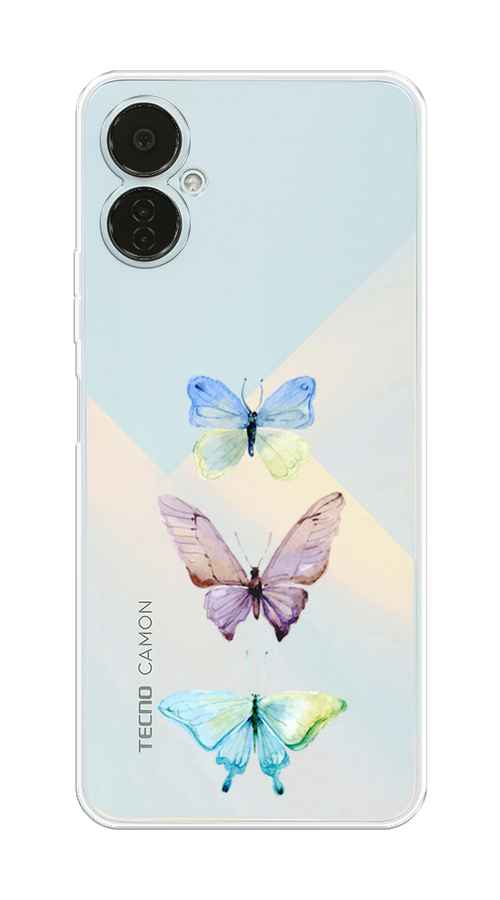 

Чехол на Tecno Camon 19 Neo "Акварельные бабочки", Бирюзовый;розовый, 302350-1