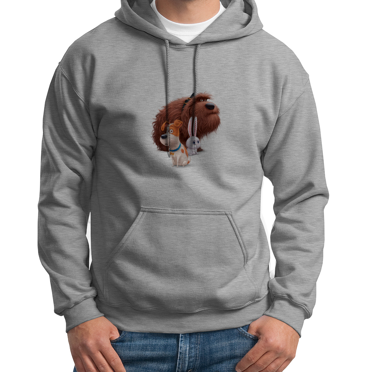 

Худи унисекс CoolPodarok Мультфильм.Тайная жизнь домашних серое 46 RU, S0501723