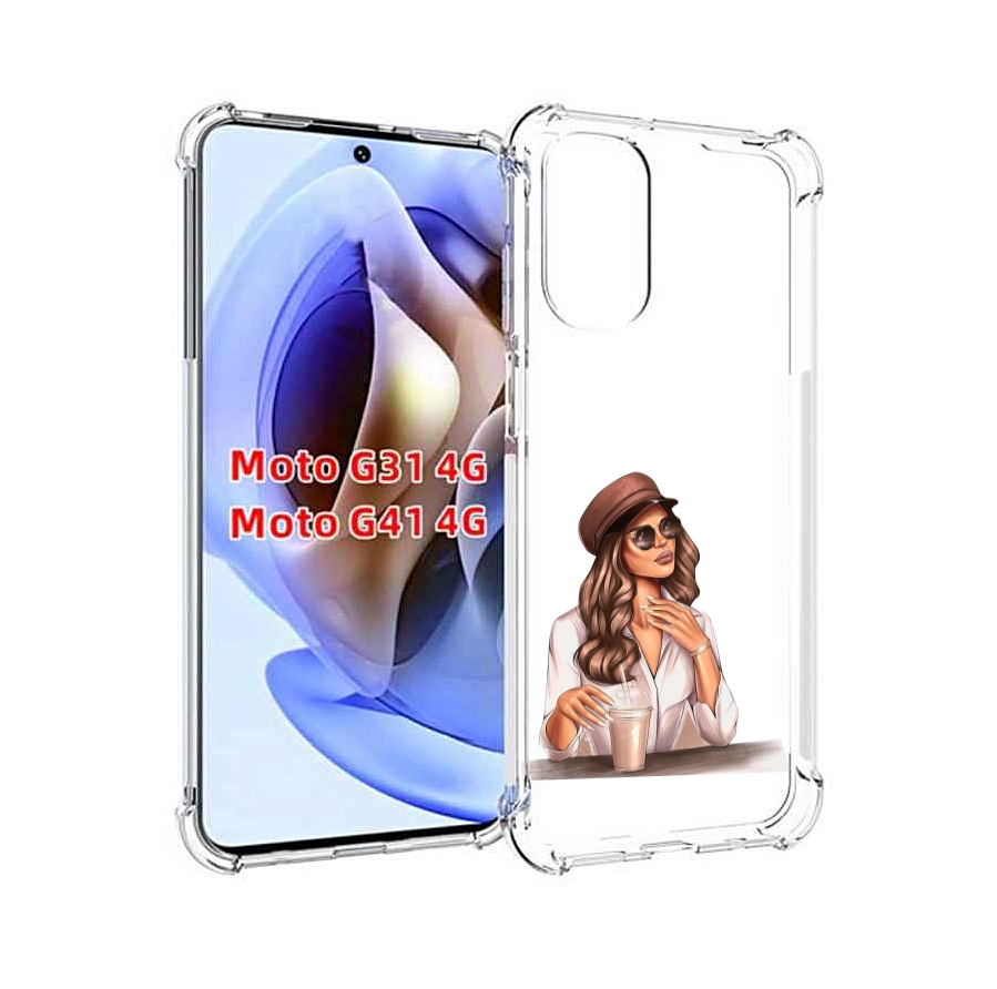 

Чехол MyPads девушка-с-милкшейком женский для Motorola Moto G31 4G / G41 4G, Прозрачный, Tocco