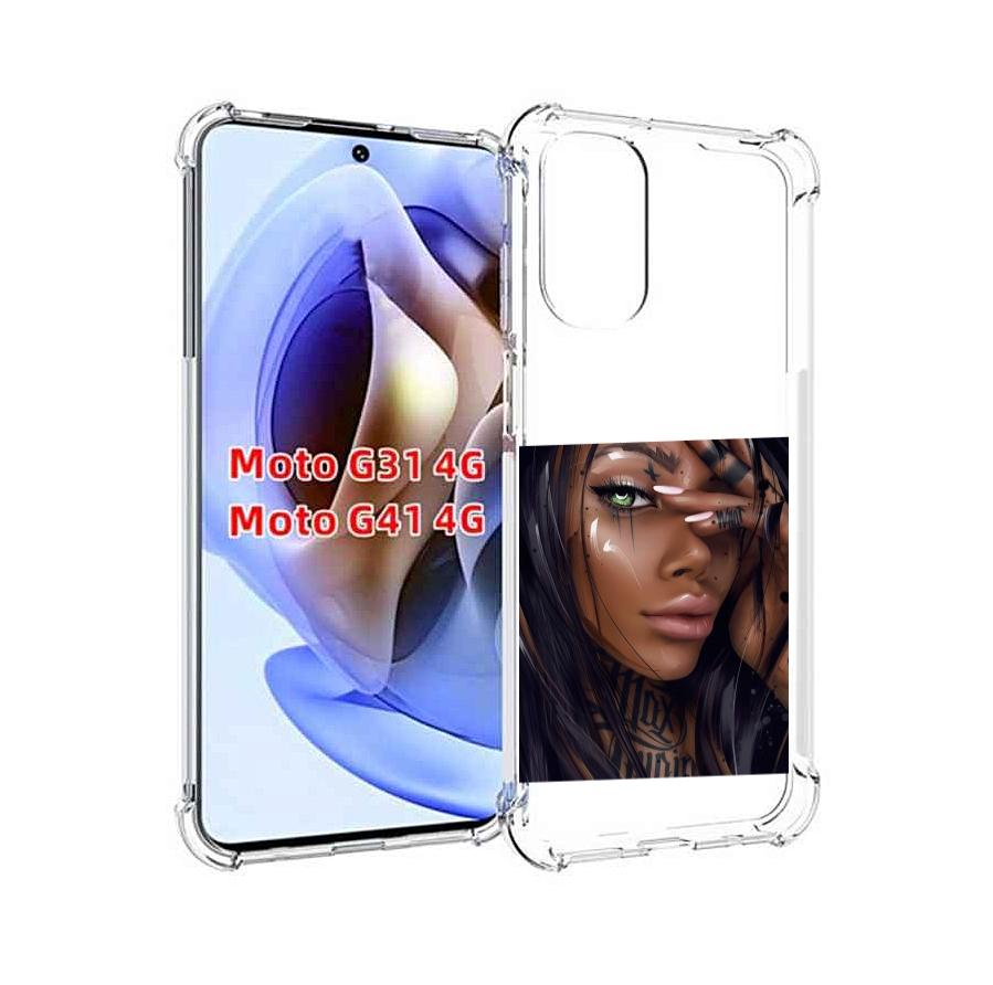 

Чехол MyPads девушка-с-зелеными-глазами-яркими для Motorola Moto G31 4G / G41 4G, Прозрачный, Tocco