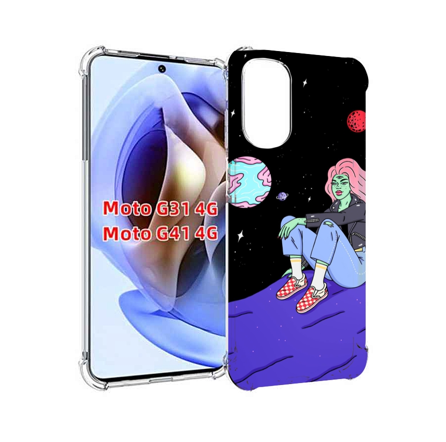 

Чехол MyPads девушка-на-луне-мультик для Motorola Moto G31 4G / G41 4G, Прозрачный, Tocco