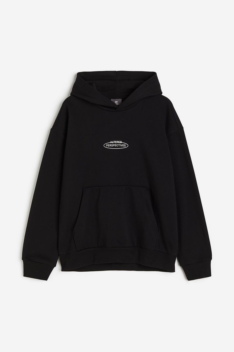 

Худи мужское H&M 1114969 черное S, Черный, 1114969