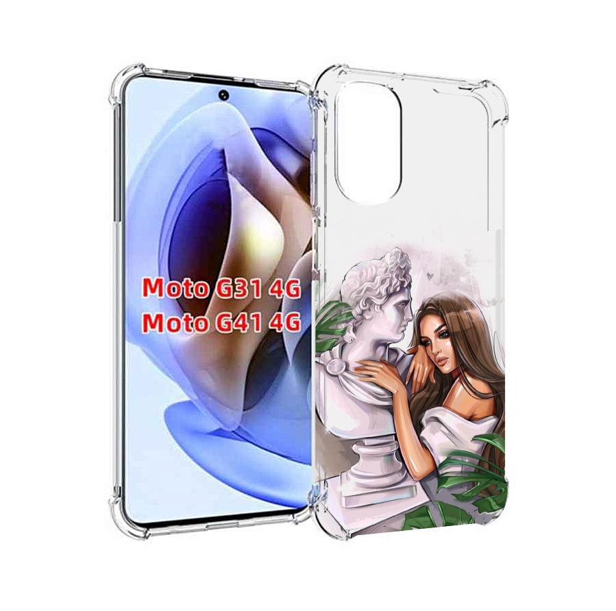 

Чехол MyPads девушка-модель-со-статуей женский для Motorola Moto G31 4G / G41 4G, Прозрачный, Tocco