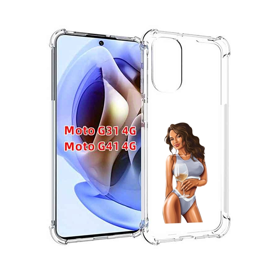 

Чехол MyPads девушка-в-сером-купальнике- женский для Motorola Moto G31 4G / G41 4G, Прозрачный, Tocco