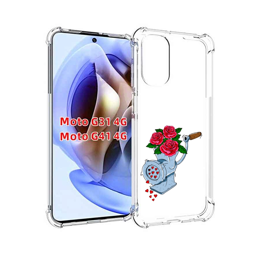 

Чехол MyPads Цветочные сердца для Motorola Moto G31 4G / G41 4G, Прозрачный, Tocco