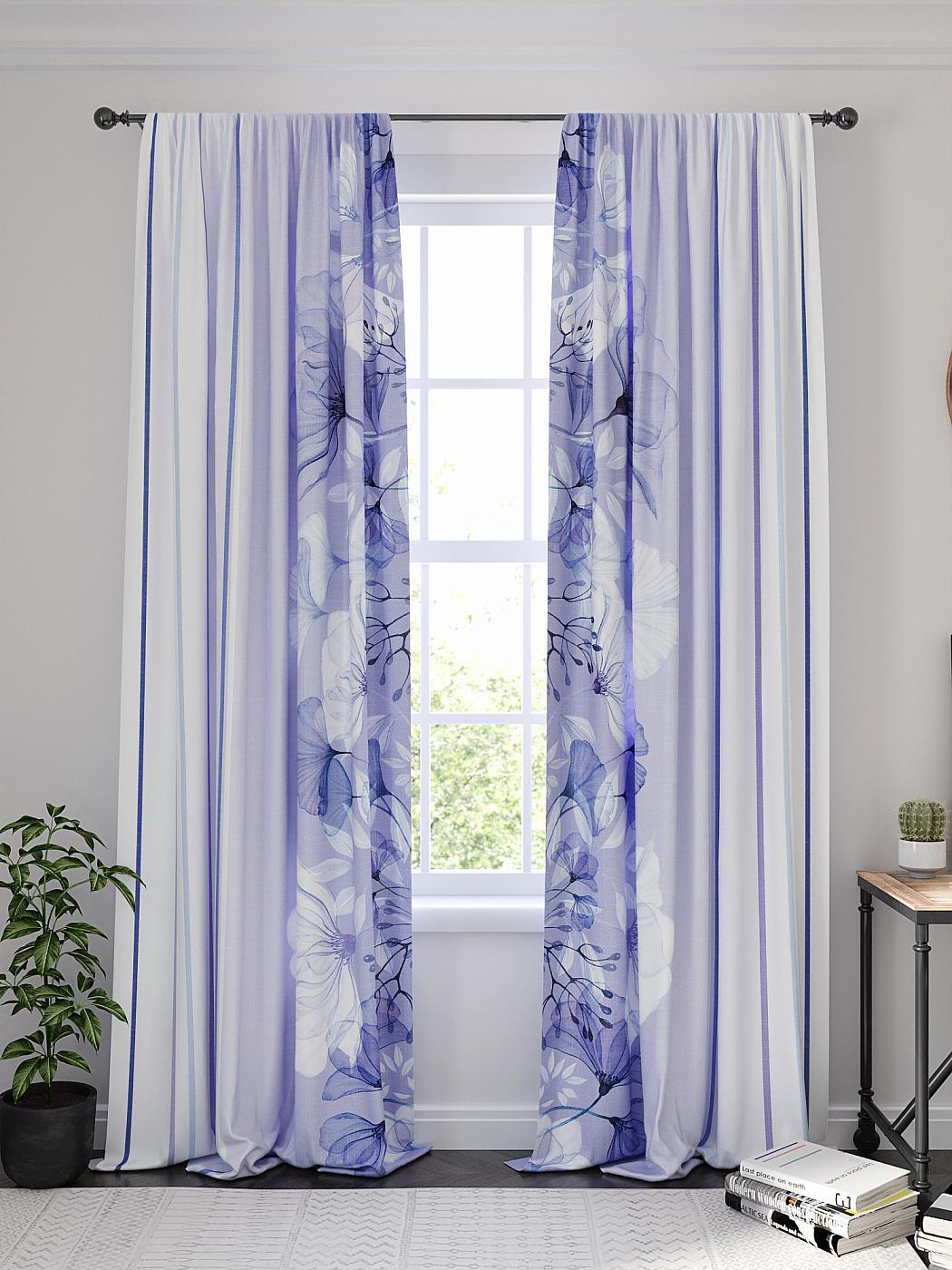 

Комплекты штор AT HOME Мирентис (фиолетовый) высота 270 см, ширина 150 см, Белый, 955156