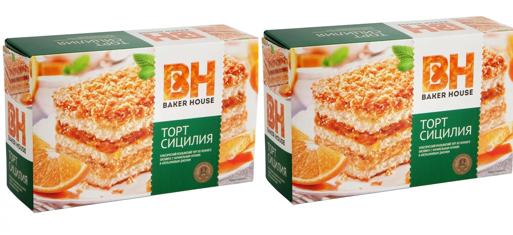 

Торт Baker House бисквитный Сицилия, 350 г х 2 шт