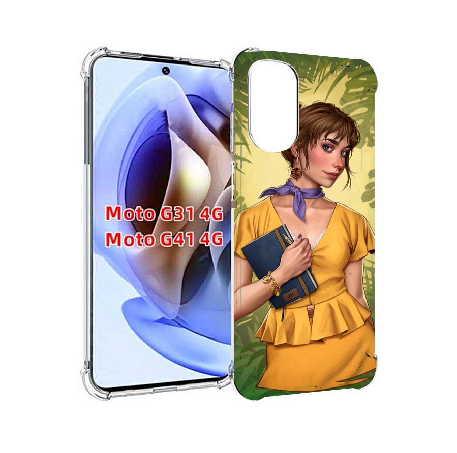 

Чехол MyPads девушка-в-зелени женский для Motorola Moto G31 4G / G41 4G, Прозрачный, Tocco