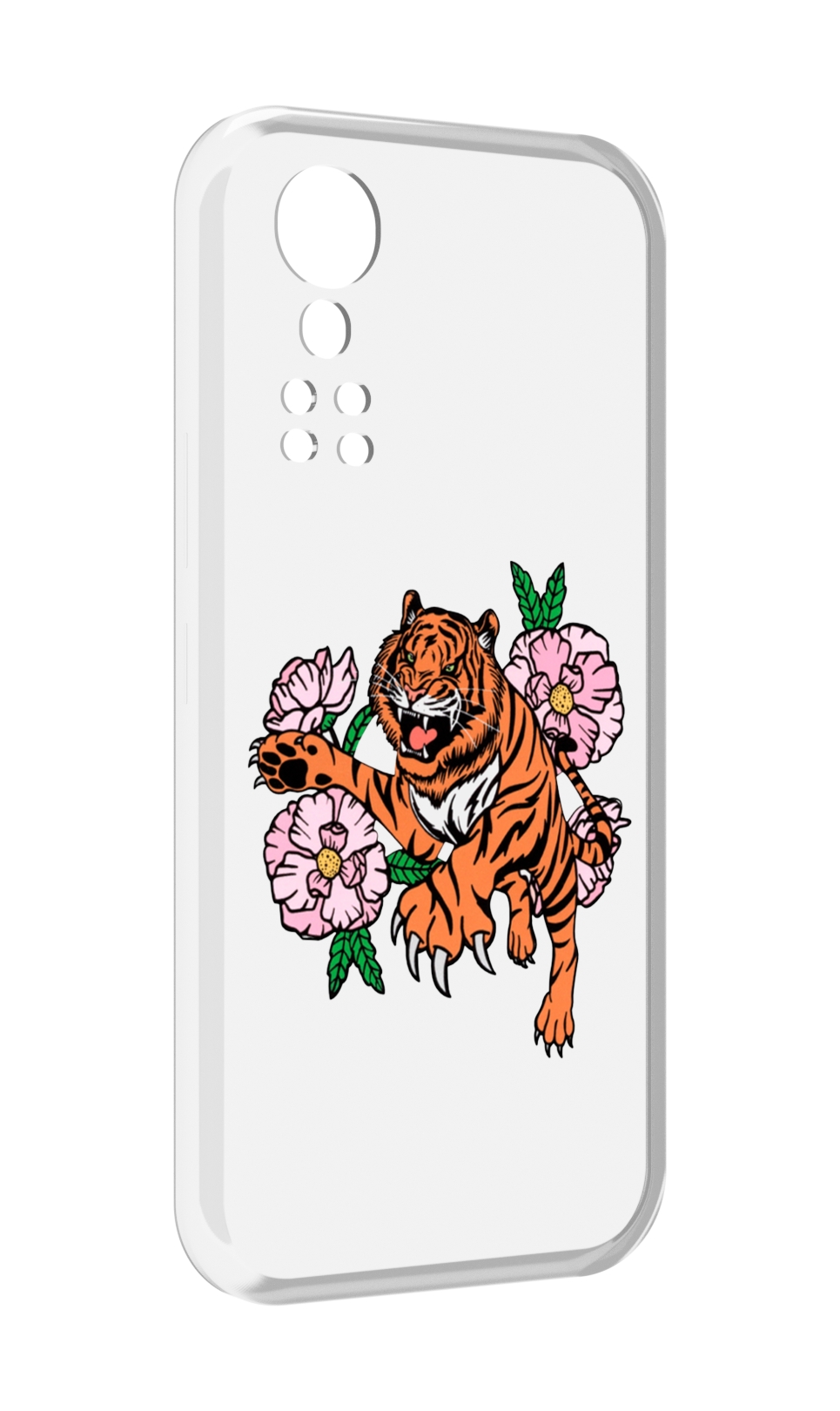 

Чехол MyPads тигры-цветочные для ZTE Axon 30 5G / Axon 30S, Прозрачный, Tocco