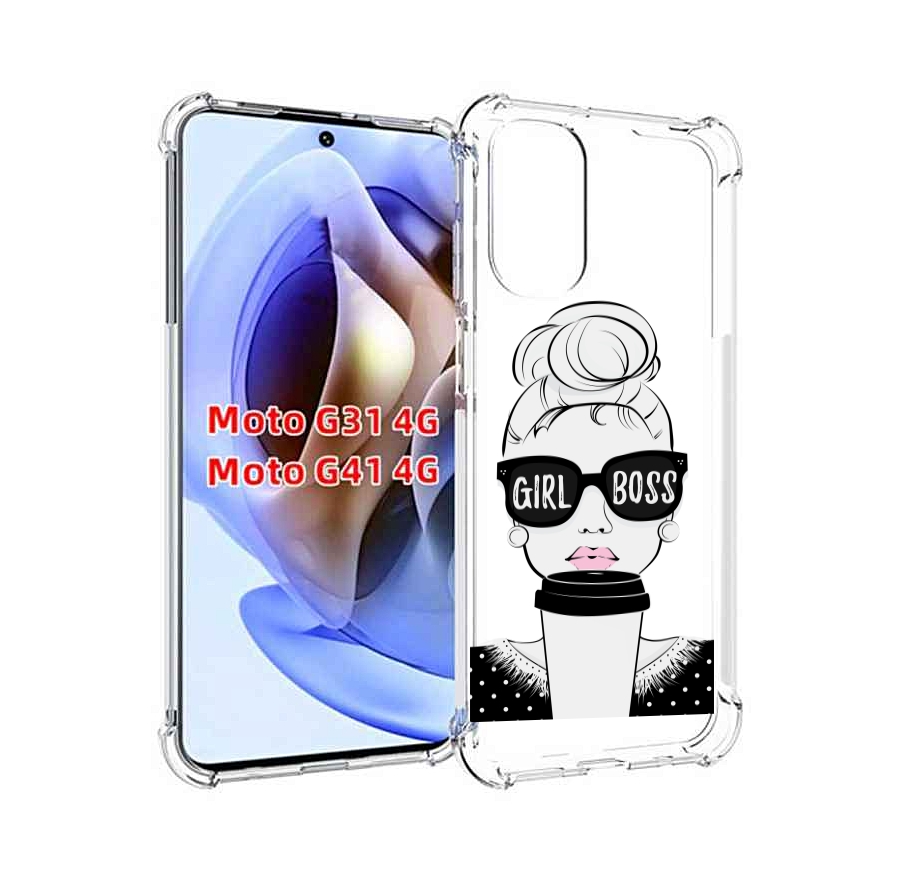 

Чехол MyPads девушка-босс женский для Motorola Moto G31 4G / G41 4G, Прозрачный, Tocco