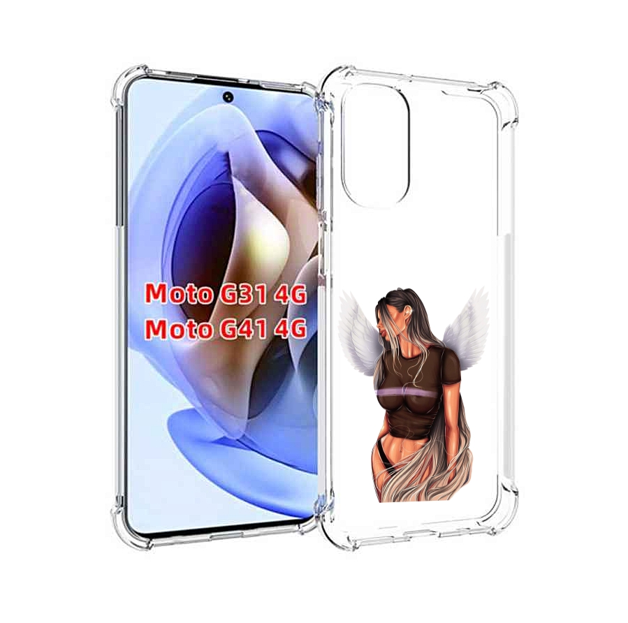

Чехол MyPads девушка-ангел-с-крыльями женский для Motorola Moto G31 4G / G41 4G, Прозрачный, Tocco