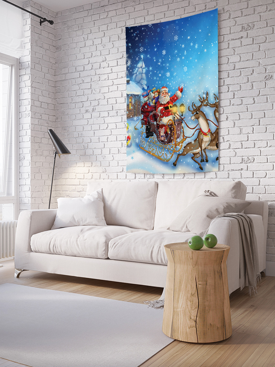

Вертикальное фотопанно на стену JoyArty Санта везет подарки 150x200 см, Санта везет подарки