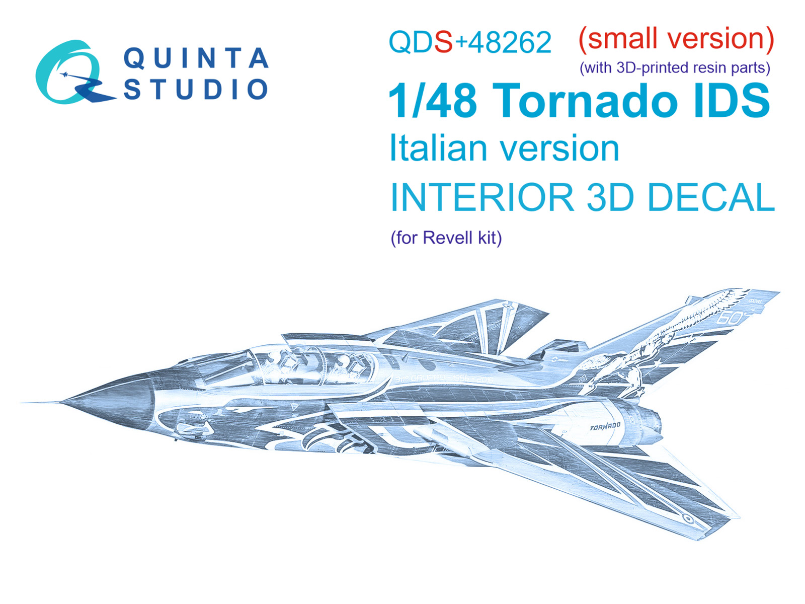 

3D Декаль Quinta Studio 1/48 интерьера кабины Tornado IDS Italian Revell QDS+48262, Цветной