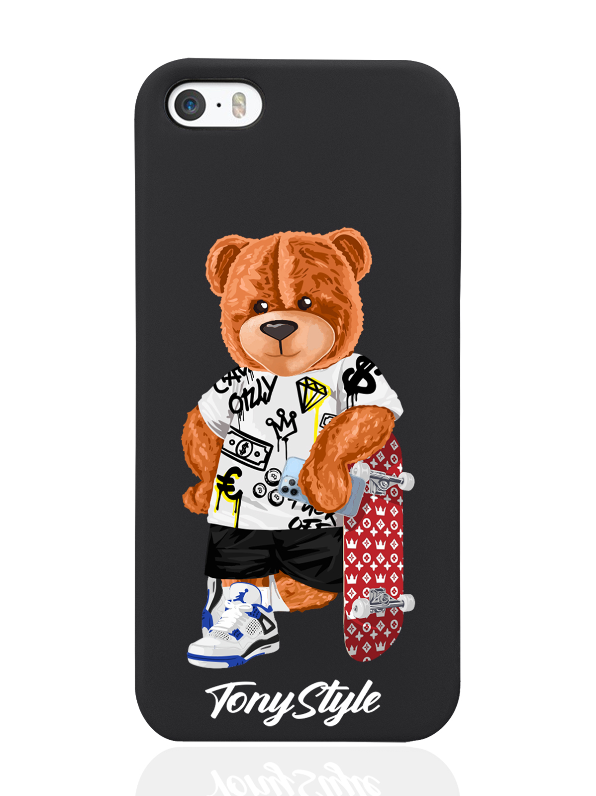 

Чехол Tony Style для iPhone 5/5s Tony Style со скейтом черный, Коричневый;черный;красный
