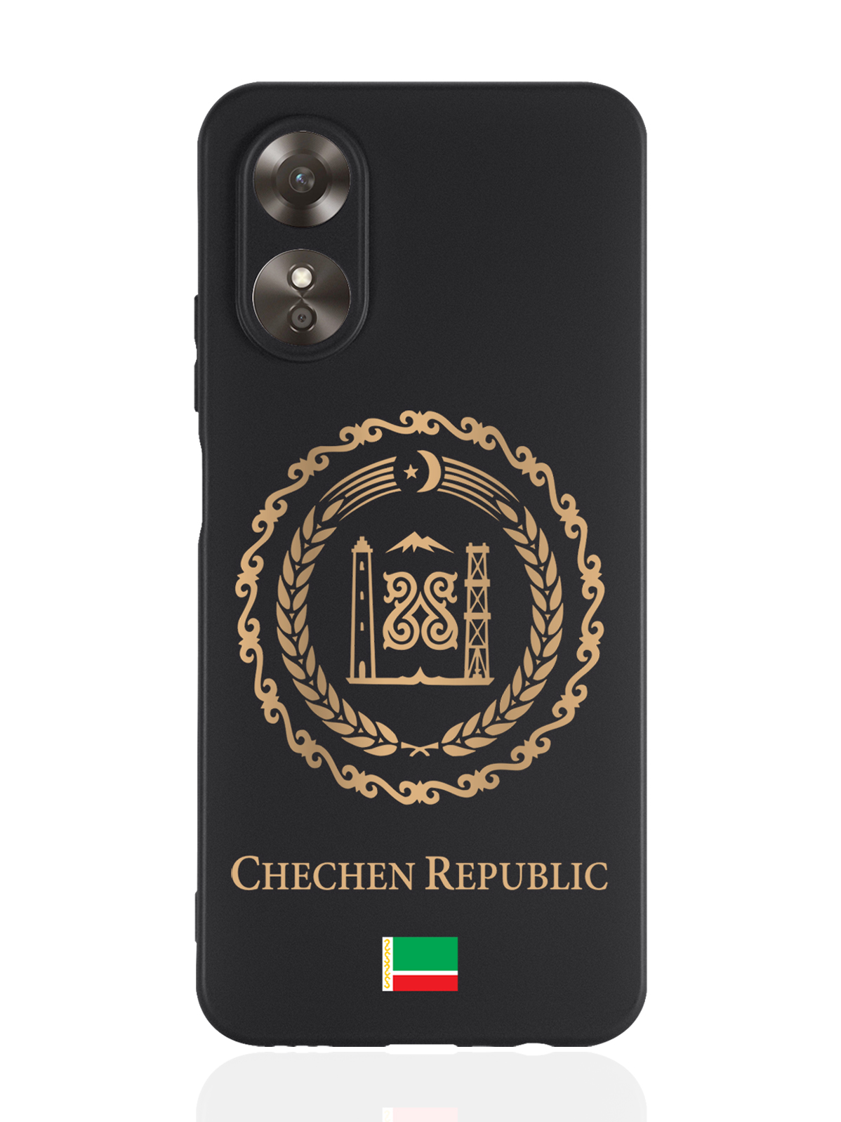 

Чехол SignumCase для Oppo A17 Золотой Герб Чечни черный, Черный;золотистый
