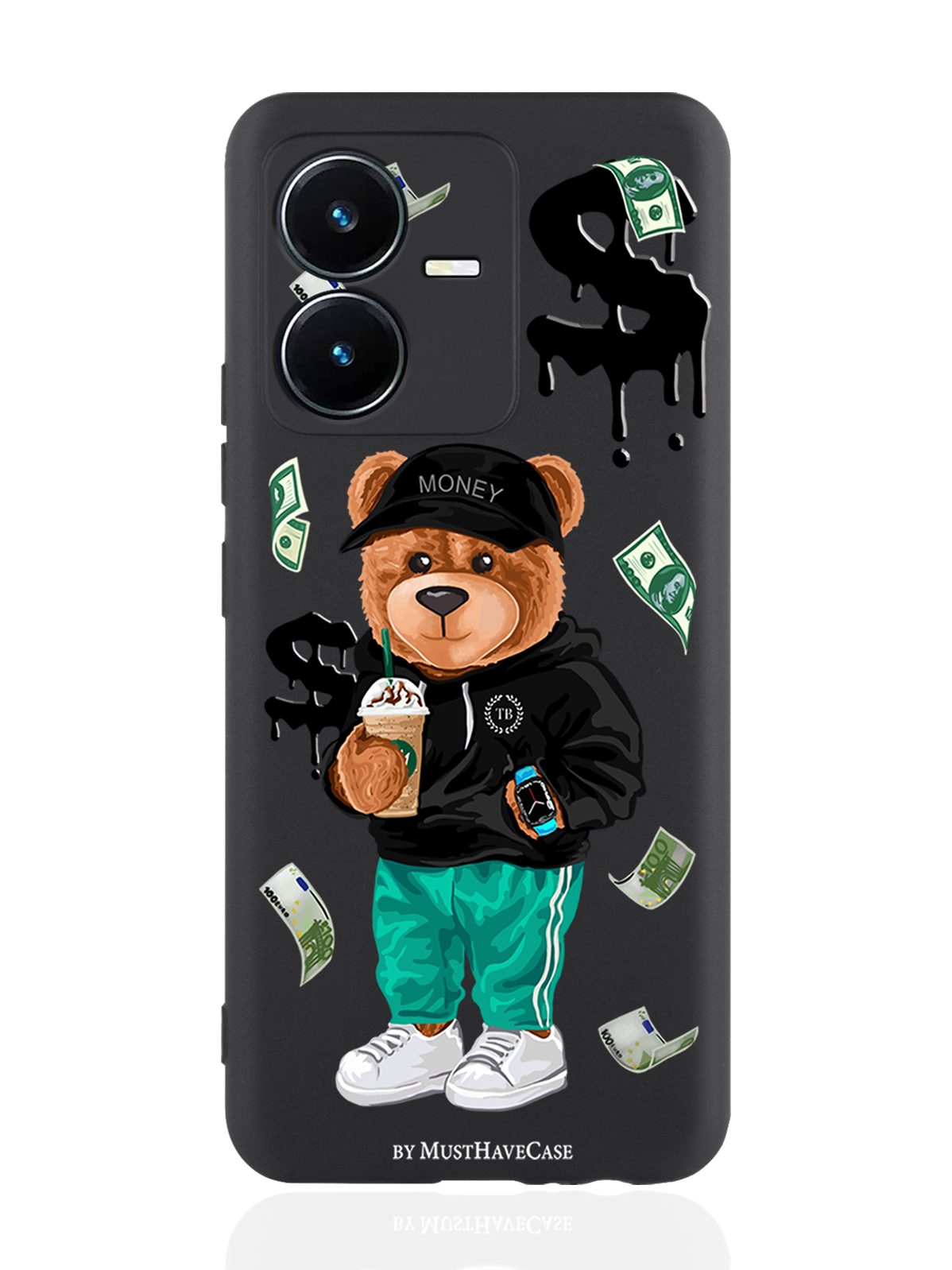 фото Чехол musthavecase для vivo y22 tony bear/ мишка тони черный