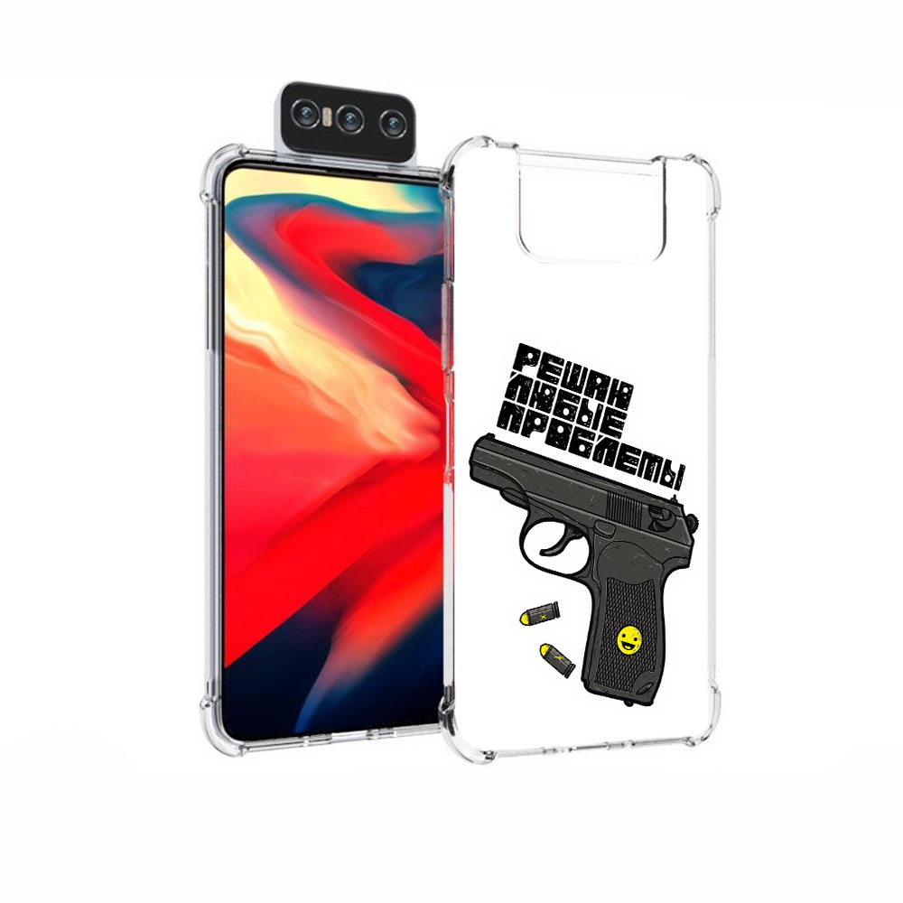 Чехол MyPads Tocco для Asus Zenfone 7 (ZS670KS) пистолет против проблем