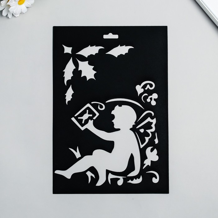 

Трафарет "Мальчик с книжкой" 20х29см, Черный