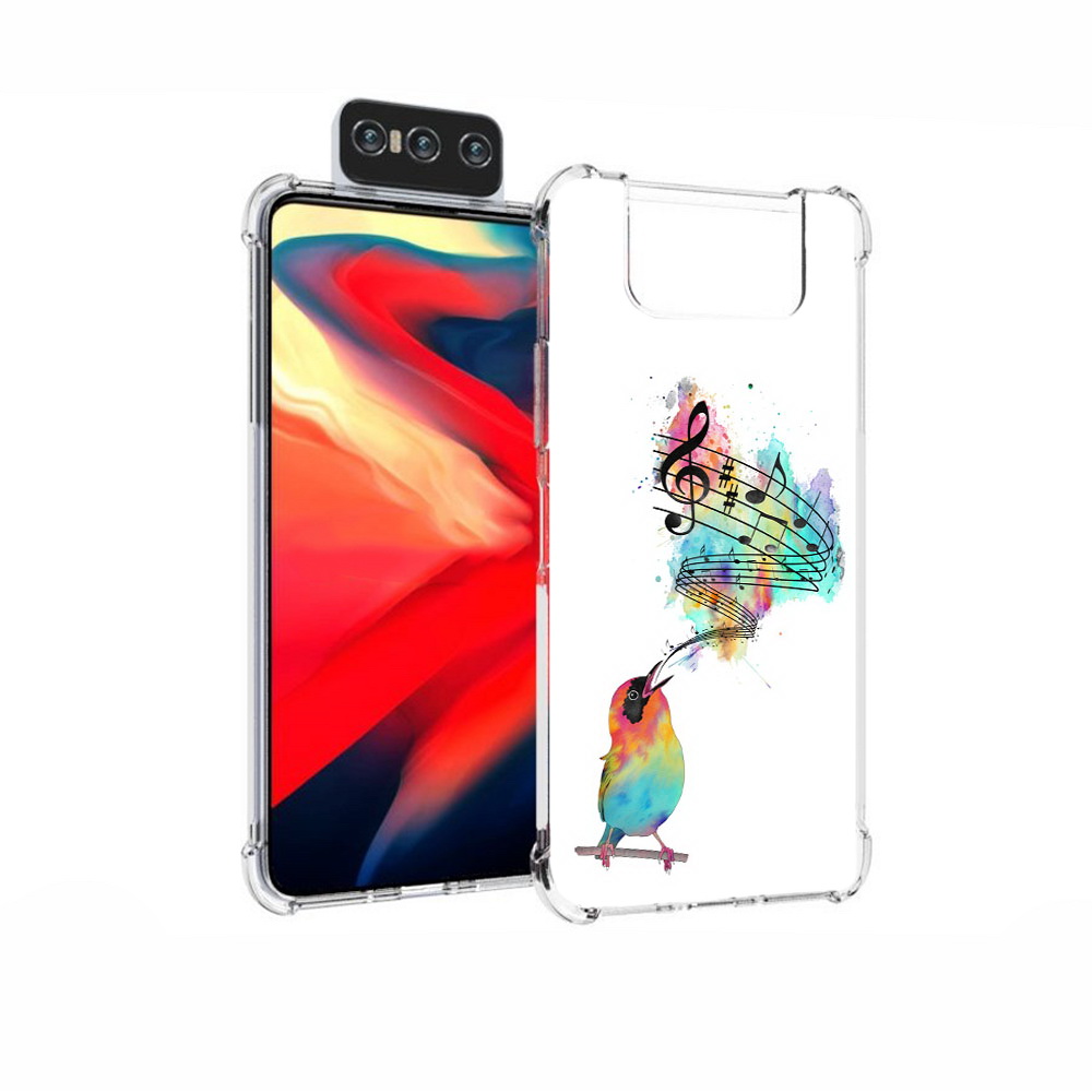 

Чехол MyPads Tocco для Asus Zenfone 7 (ZS670KS) певчая птичка, Прозрачный, Tocco