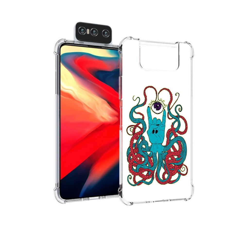 

Чехол MyPads Tocco для Asus Zenfone 7 (ZS670KS) осьминог-рука абстракция, Прозрачный, Tocco