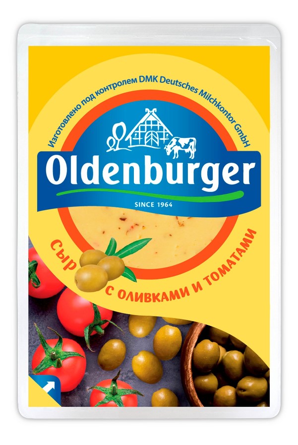 

Сыр полутвердый Oldenburger с оливками и томатами, нарезка, 45%, 125 г