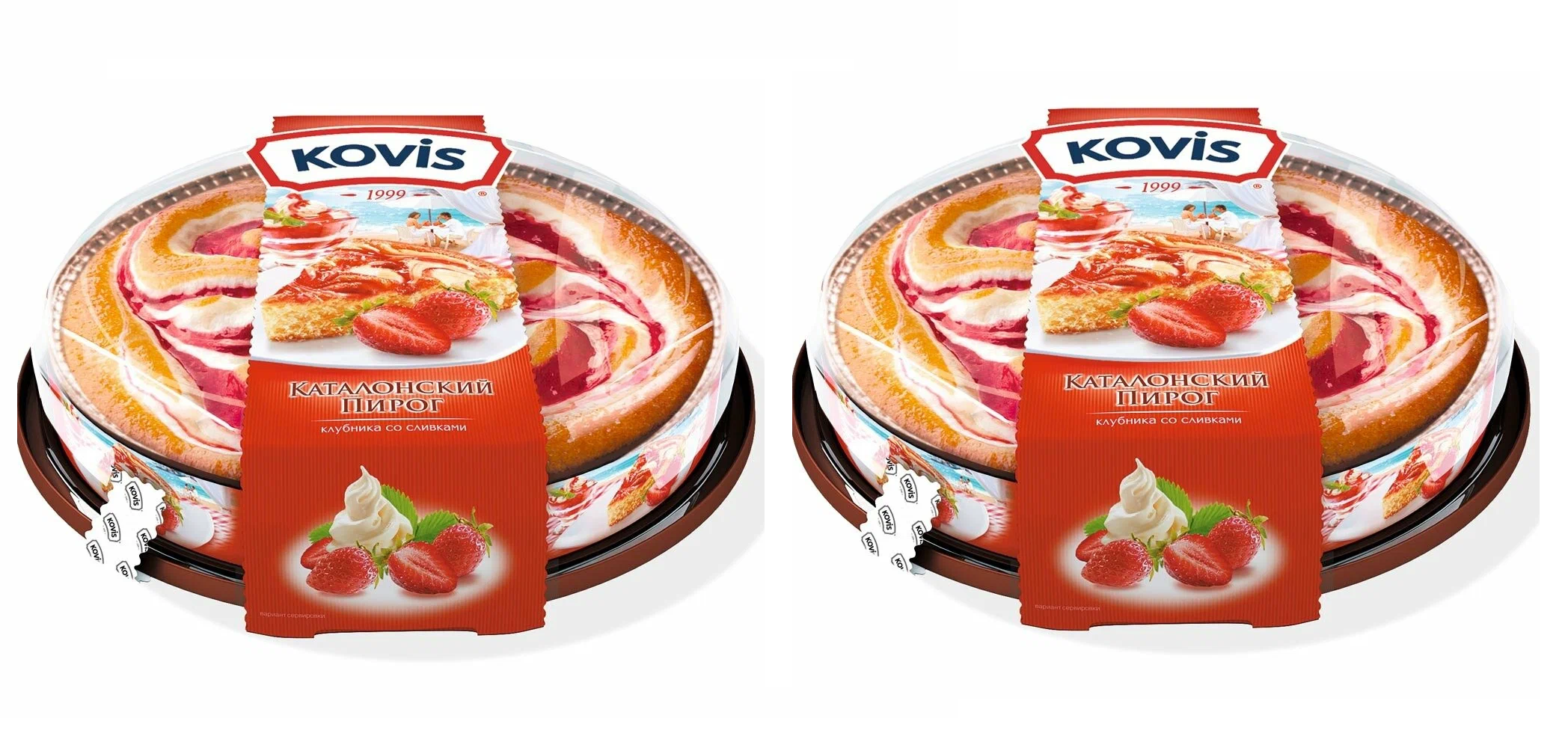 

Каталонский пирог Kovis Клубника со сливками, 400 г х 2 шт