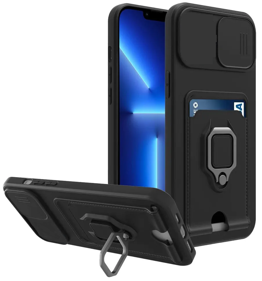 

Чехол-накладка MULTI FUNCTION 4 в 1 для Apple iPhone 13 черный (Черный)