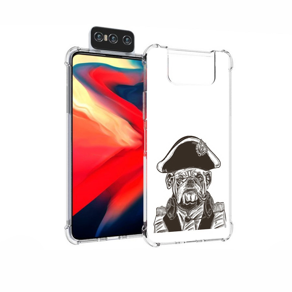 

Чехол MyPads Tocco для Asus Zenfone 7 (ZS670KS) мопс генерал, Прозрачный, Tocco