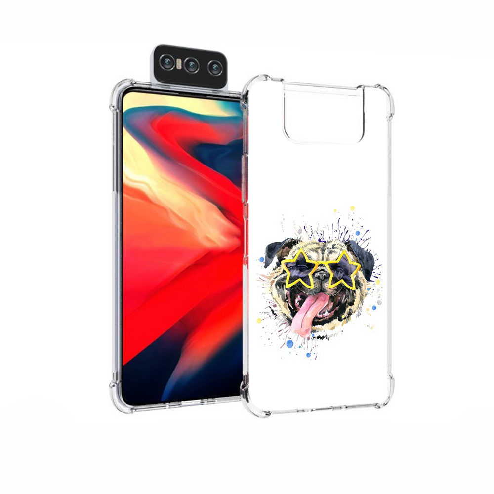 

Чехол MyPads Tocco для Asus Zenfone 7 (ZS670KS) мопс боксер, Прозрачный, Tocco