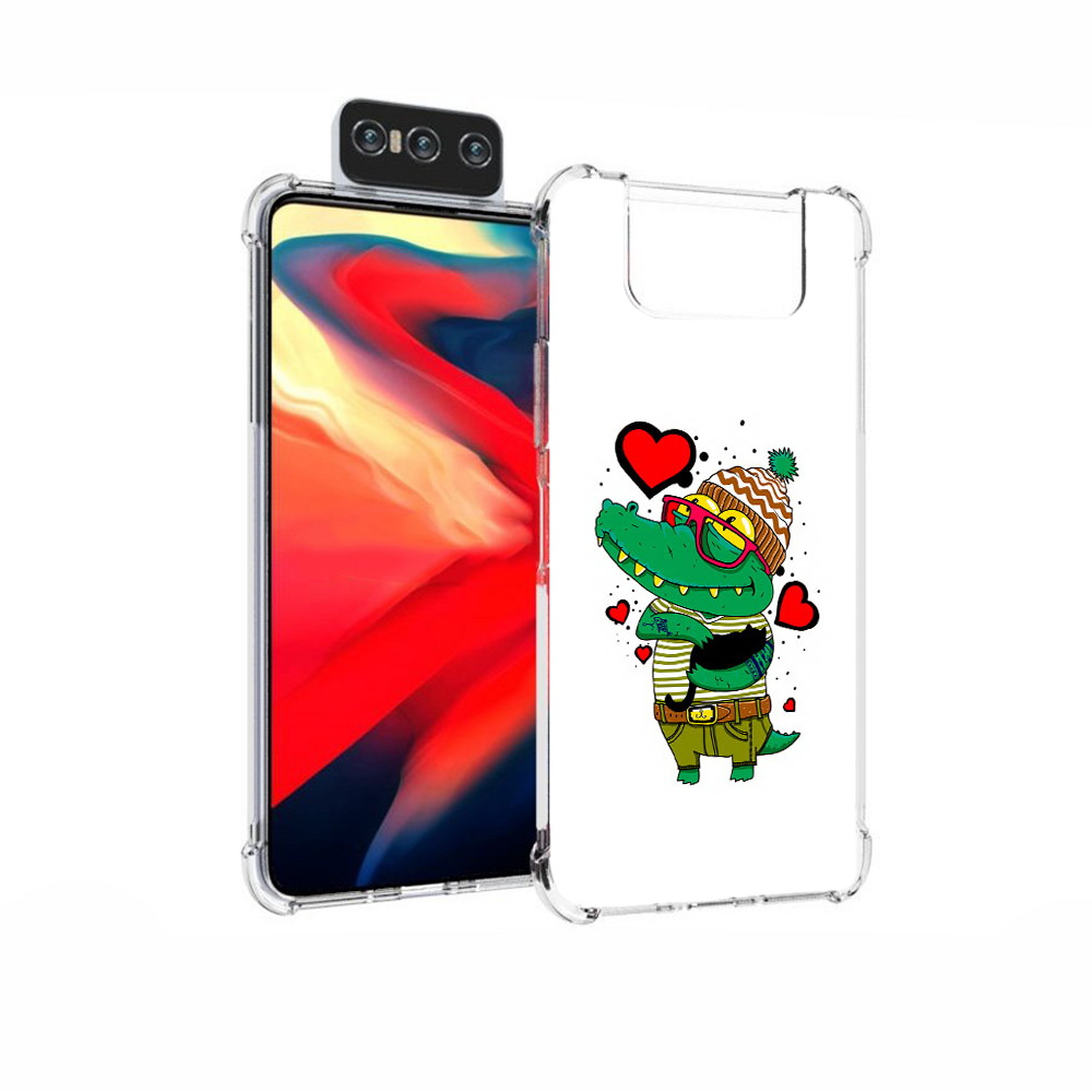 Чехол MyPads Tocco для Asus Zenfone 7 (ZS670KS) Влюбленный крокодил