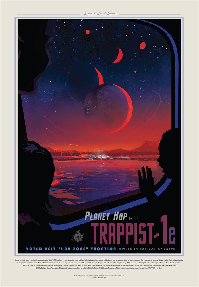 фото Постер наса космические путешествия траппист (nasa space travel posters, trappist) a1 nobrand